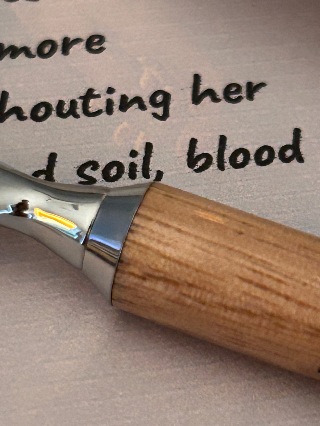 Soil and blood. A line that lingers, perhaps longer than it should...