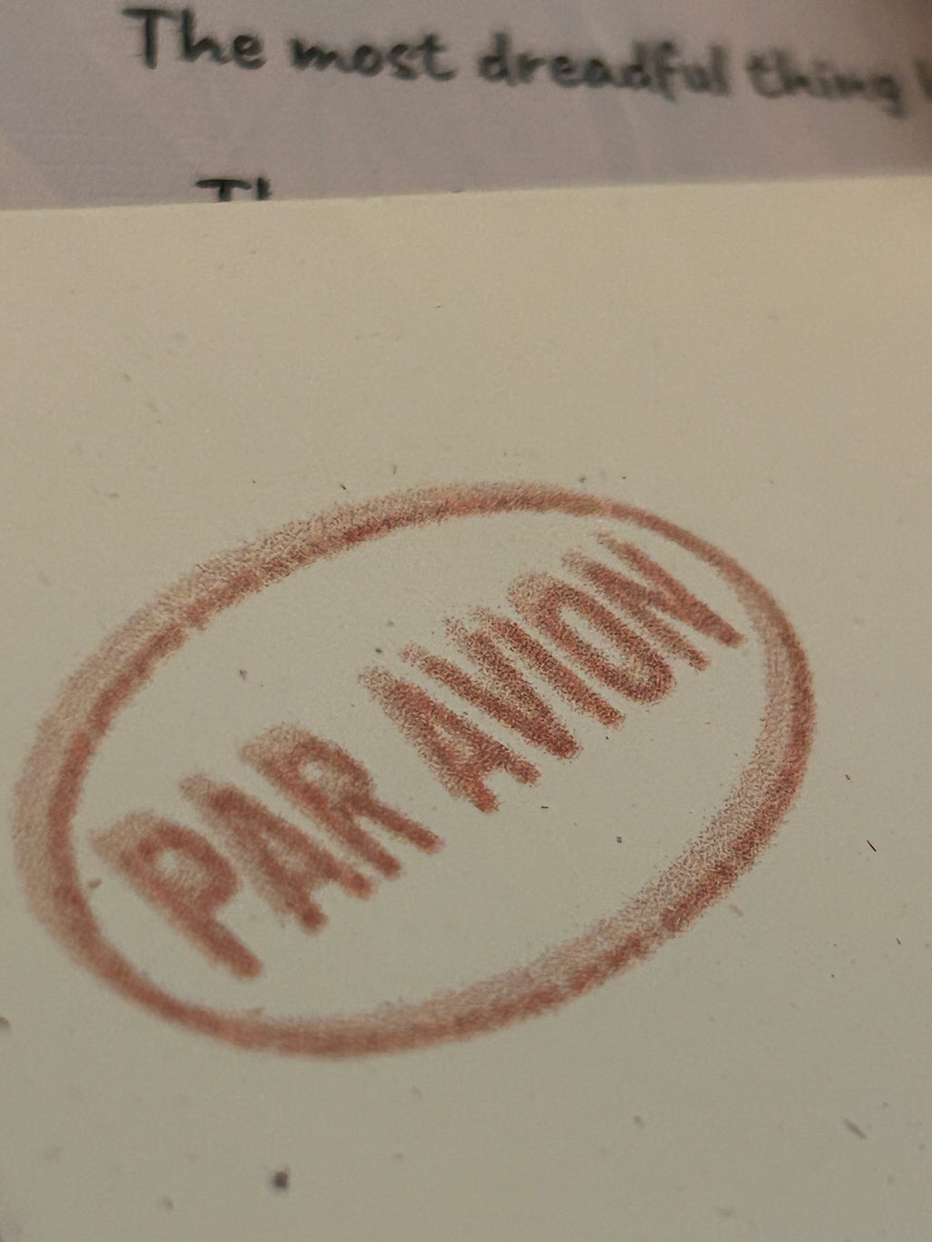 A simple mark of airmail, a journey across oceans.
